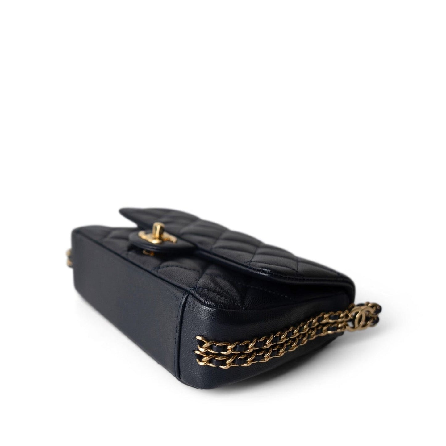 Navy Caviar Quilted CC You Flap Bag Mini GHW