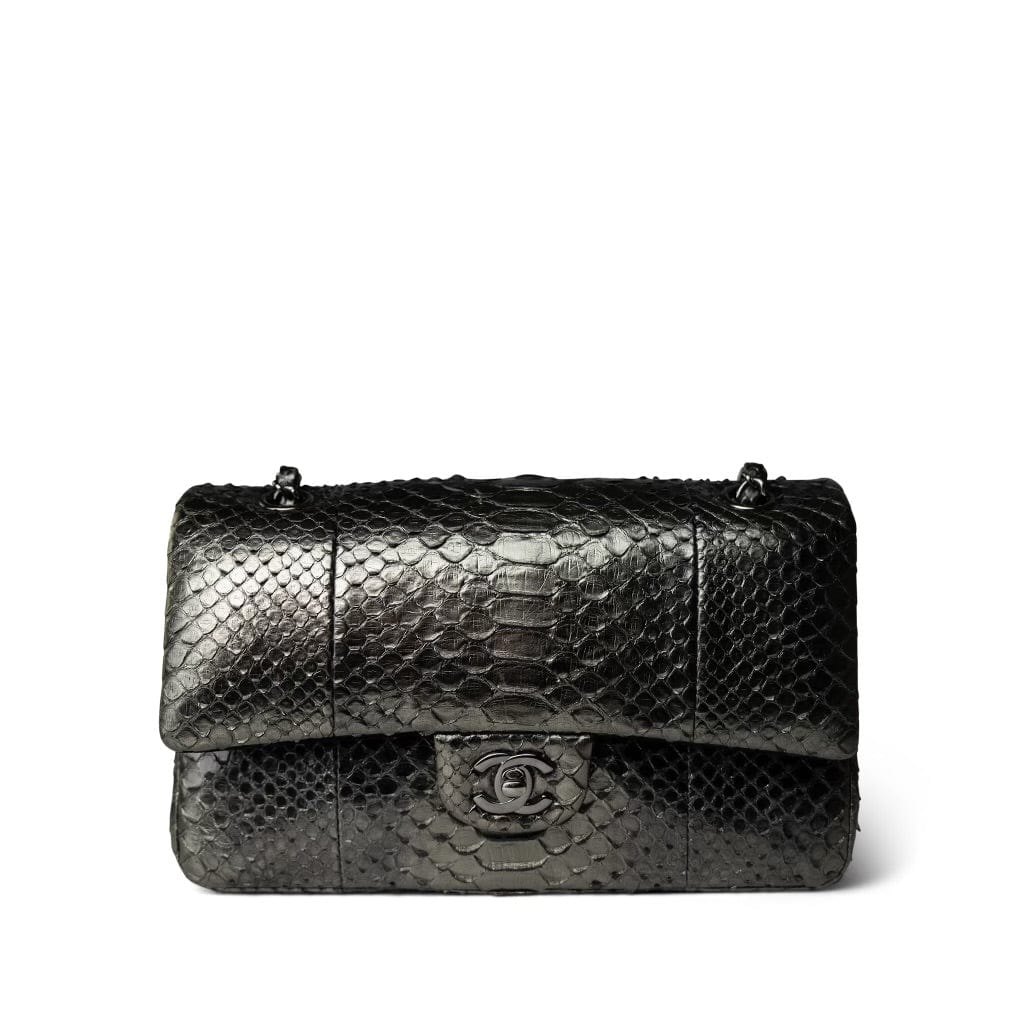 Medium Python Metallic Classic Double Flap