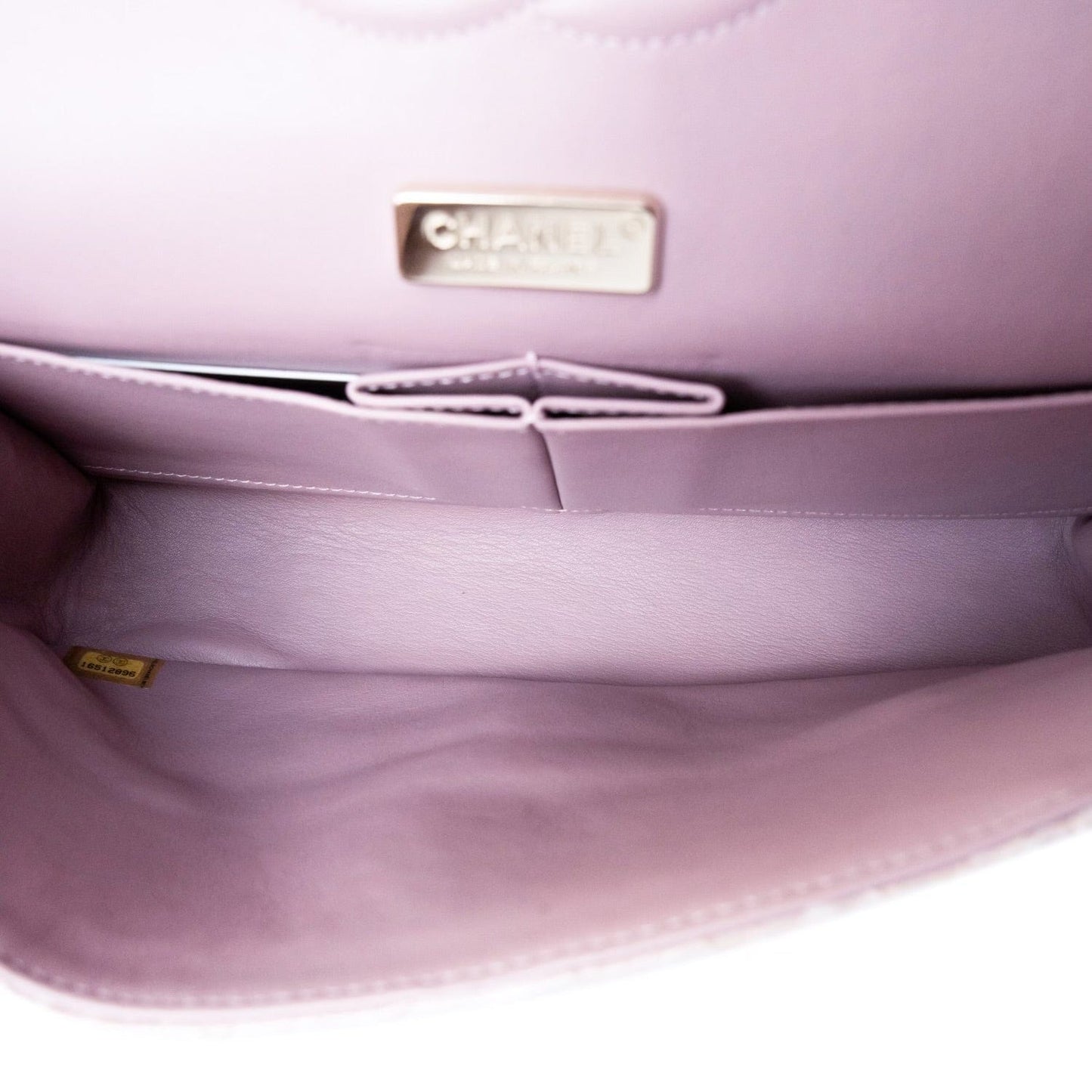 Iridescent Light Pink Python Medium Classic Double Flap LGHW