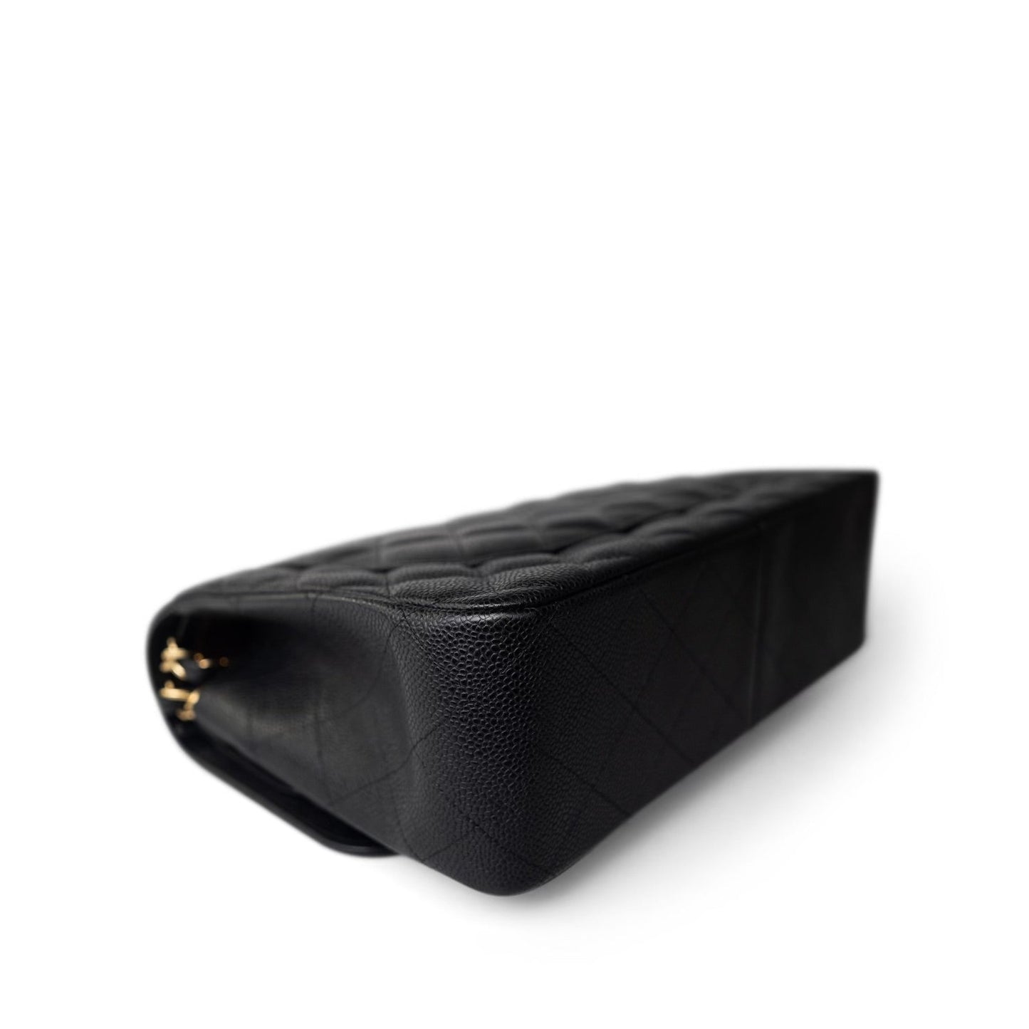 Black Caviar Quilted Jumbo Classic Flap Gold Hardware