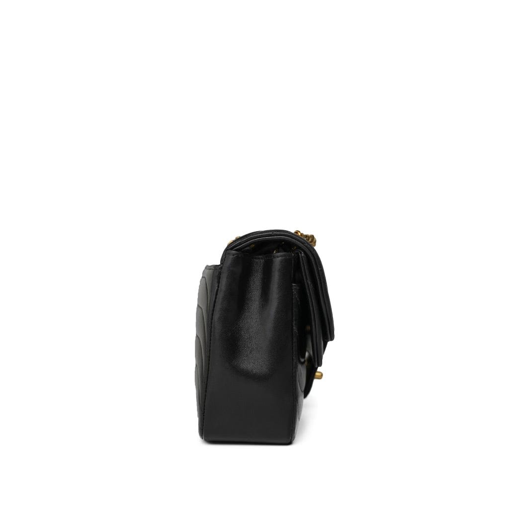 Black Horizontal Mademoiselle Multi Flap Bag GHW