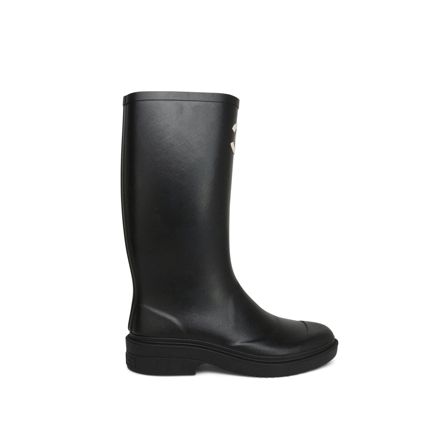 Black Caoutchouk CC High Boots Size 37