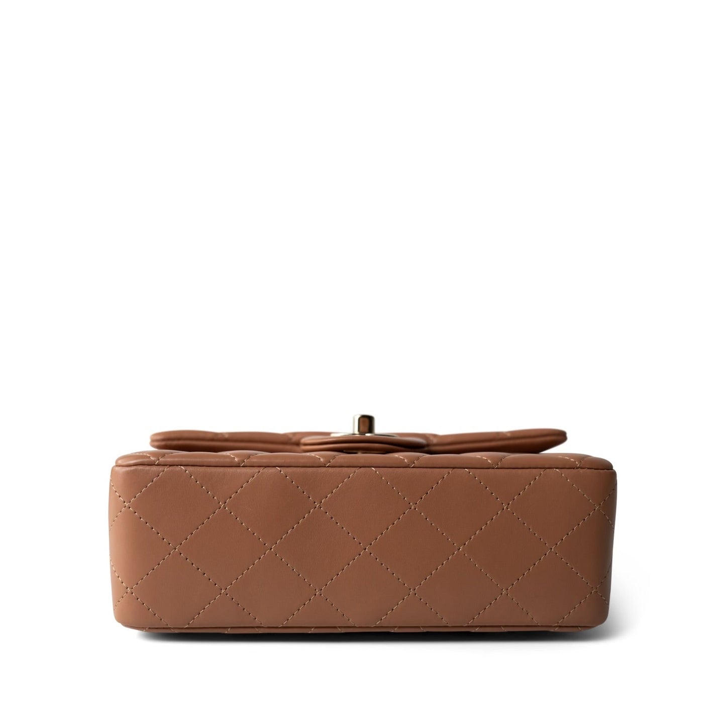 21P Light Caramel Lambskin Quilted Mini Rectangular Single Flap LGHW