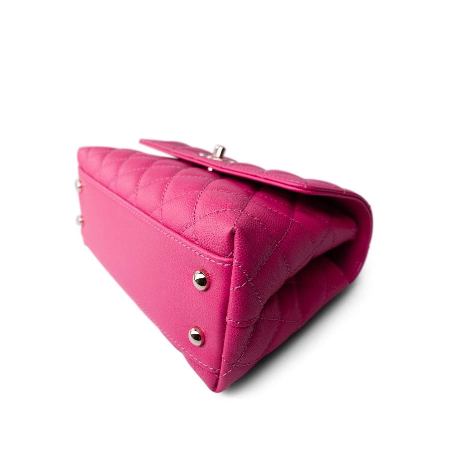 Pink Caviar Quilted Coco Handle Small Light Gold Hardware