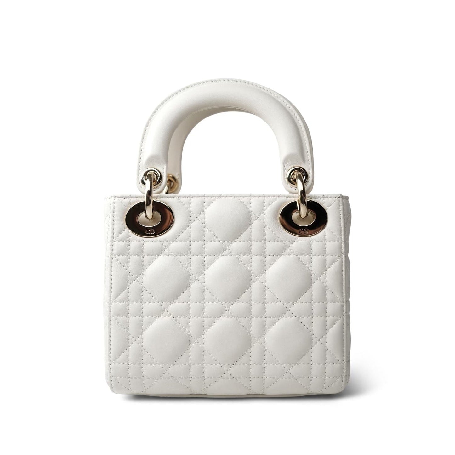 Mini Lady Dior White Lambskin Cannage
