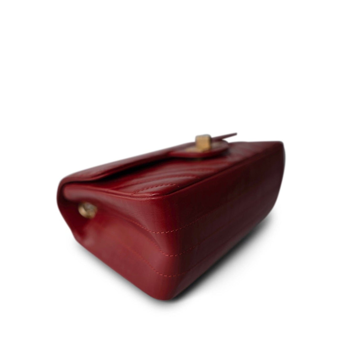 22K Red Aged Calfskin Chevron 255 Reissue Aged Gold Hardware