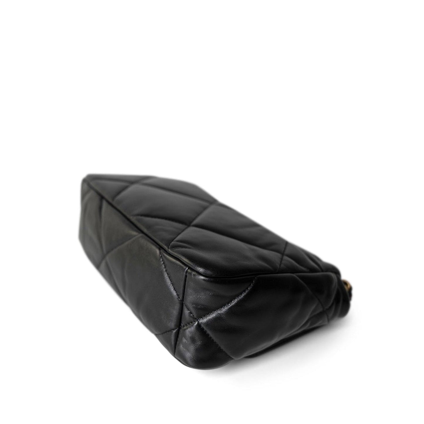 23S Black Lambskin Quilted 19 Flap Small Mixed Hardware