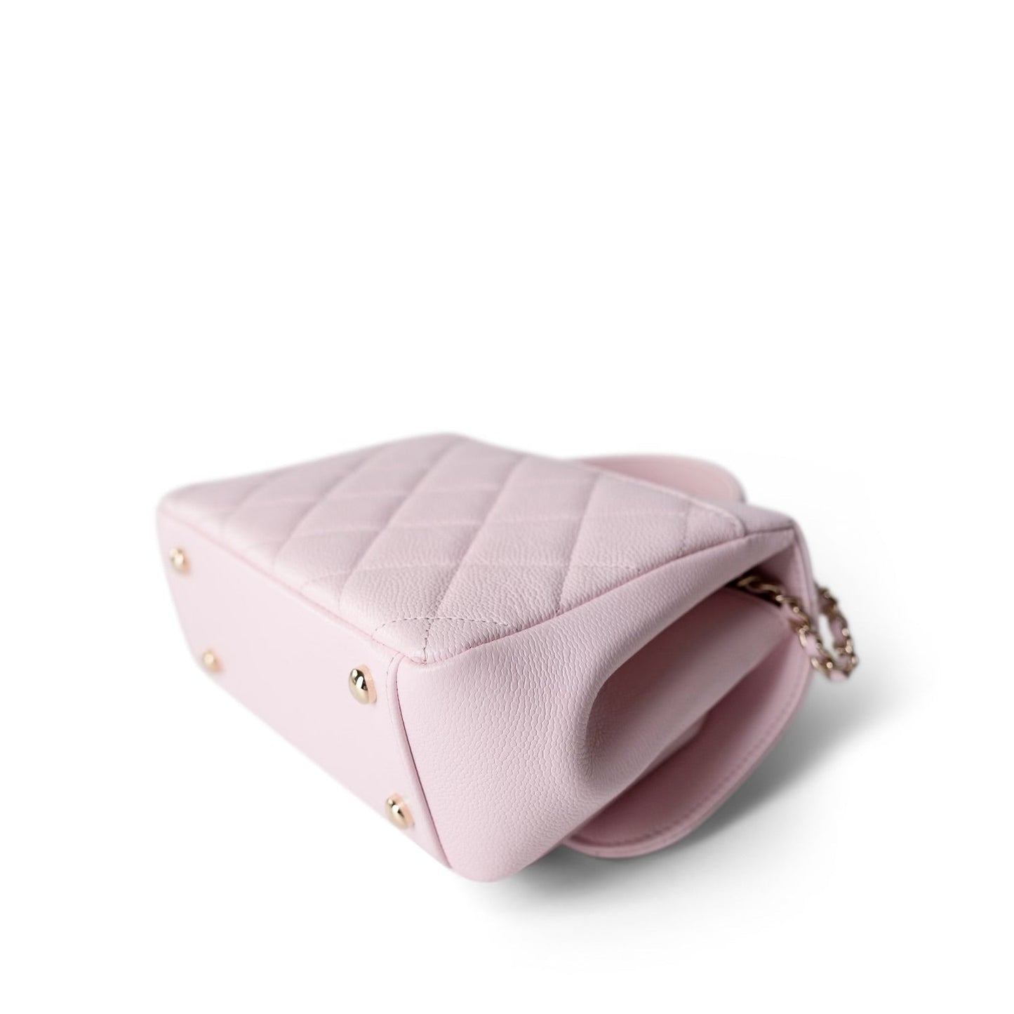22P Light Pink Caviar Quilted Business Affinity Small Flap Light Gold Hardware