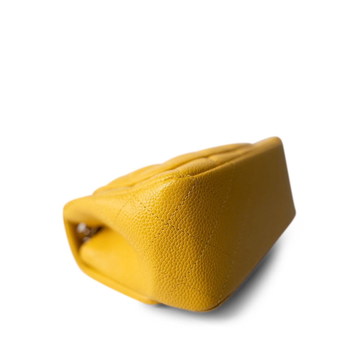 18S Yellow Caviar Quilted Mini Square Flap LGHW