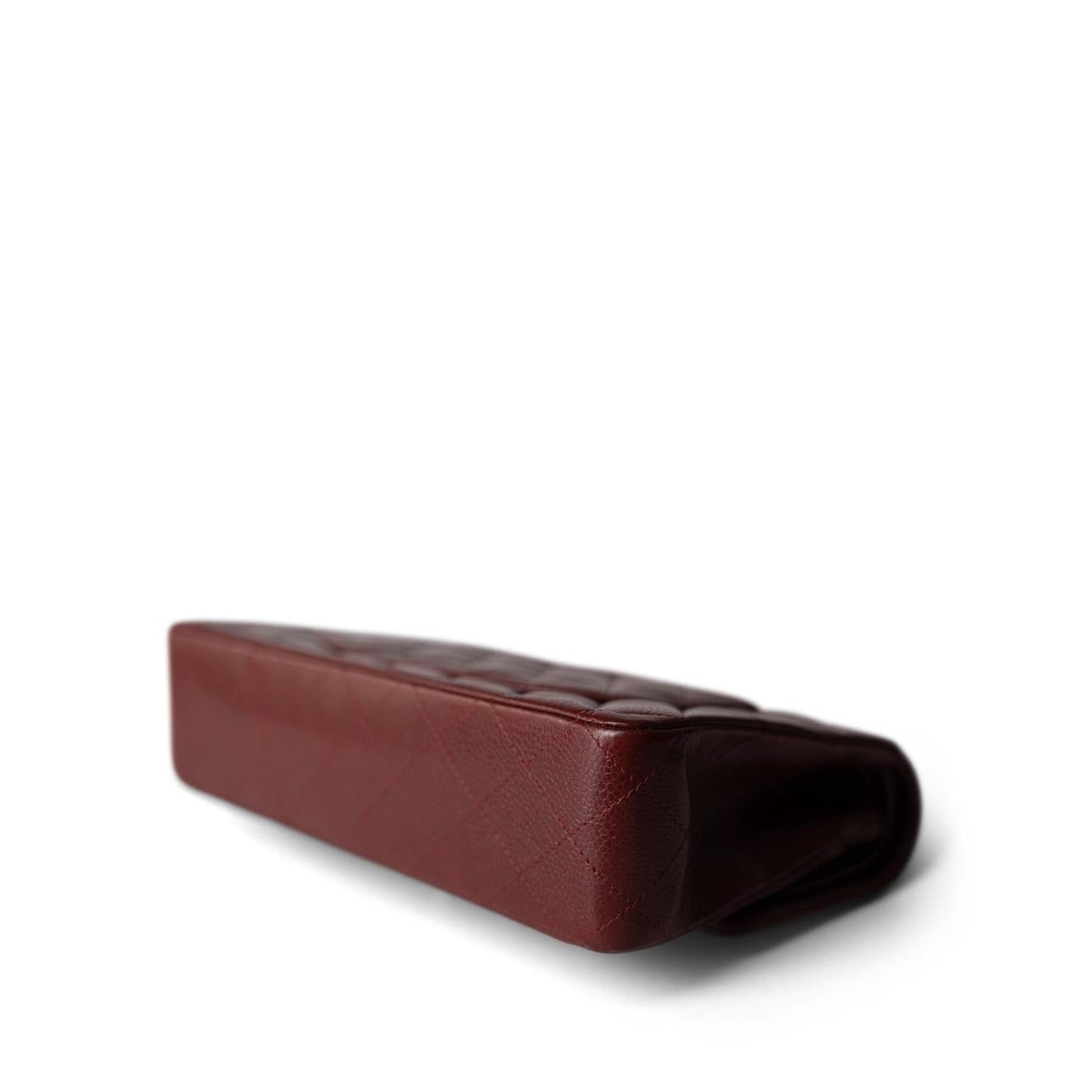 Burgundy Caviar Quilted Classic Flap Medium SHW