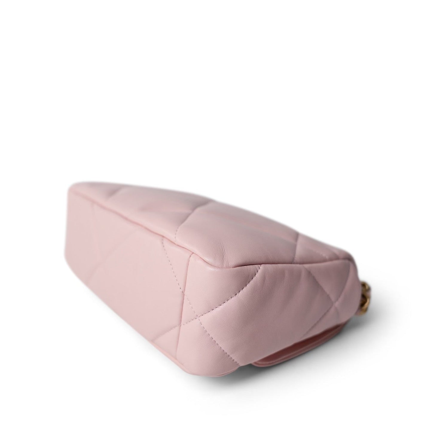 Rose Clair Lambskin Quilted 19 Flap Small Mixed Hardware