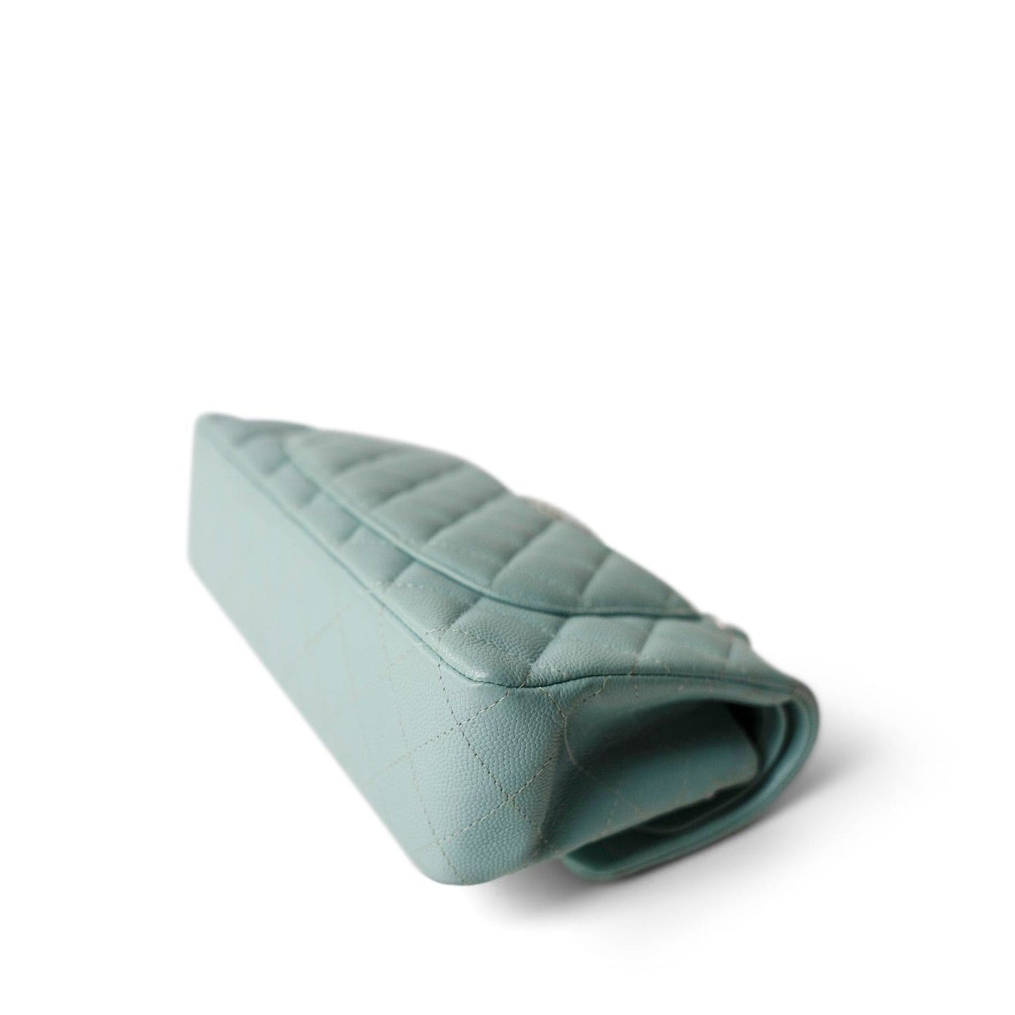 Tiffany Blue Caviar Quilted Classic Flap Small Light Gold Hardware