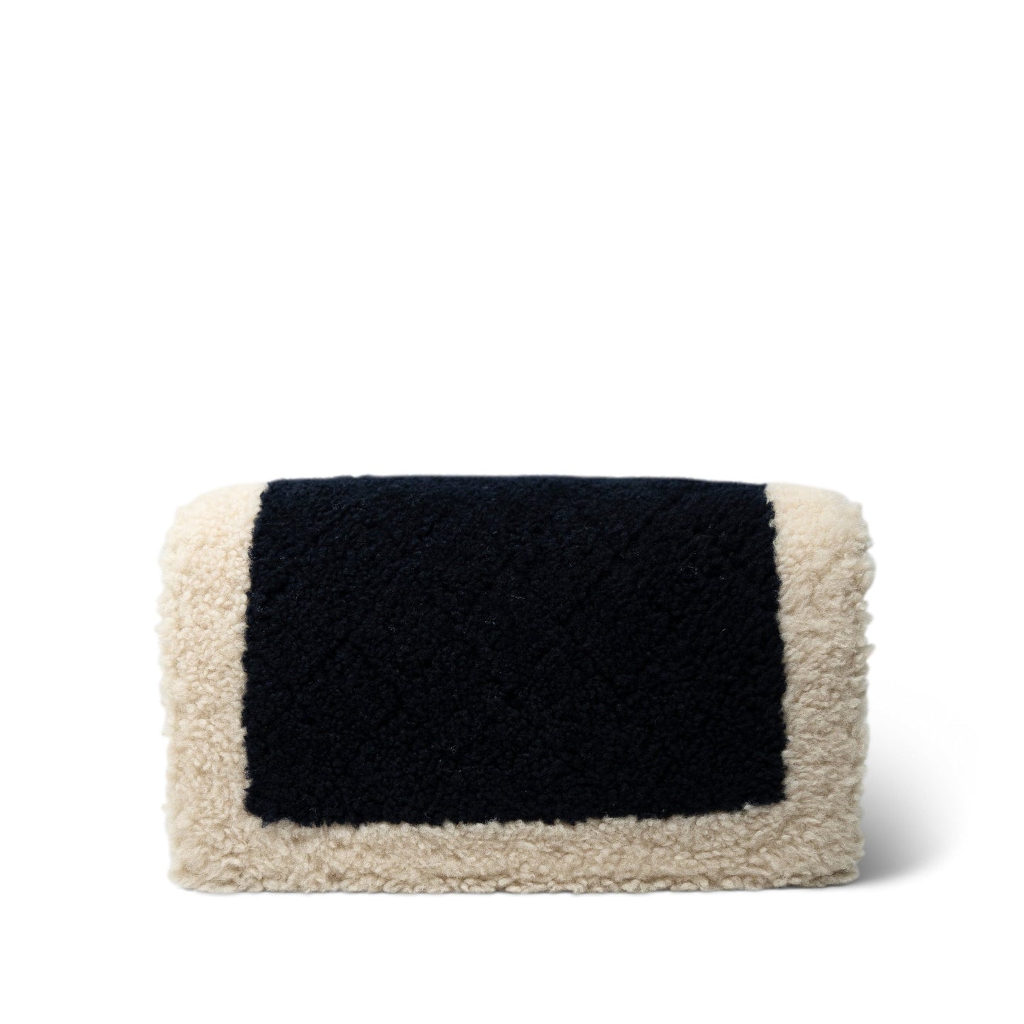 Navy/Cream Shearling Boy Bag Old Medium Ruthenium Hardware