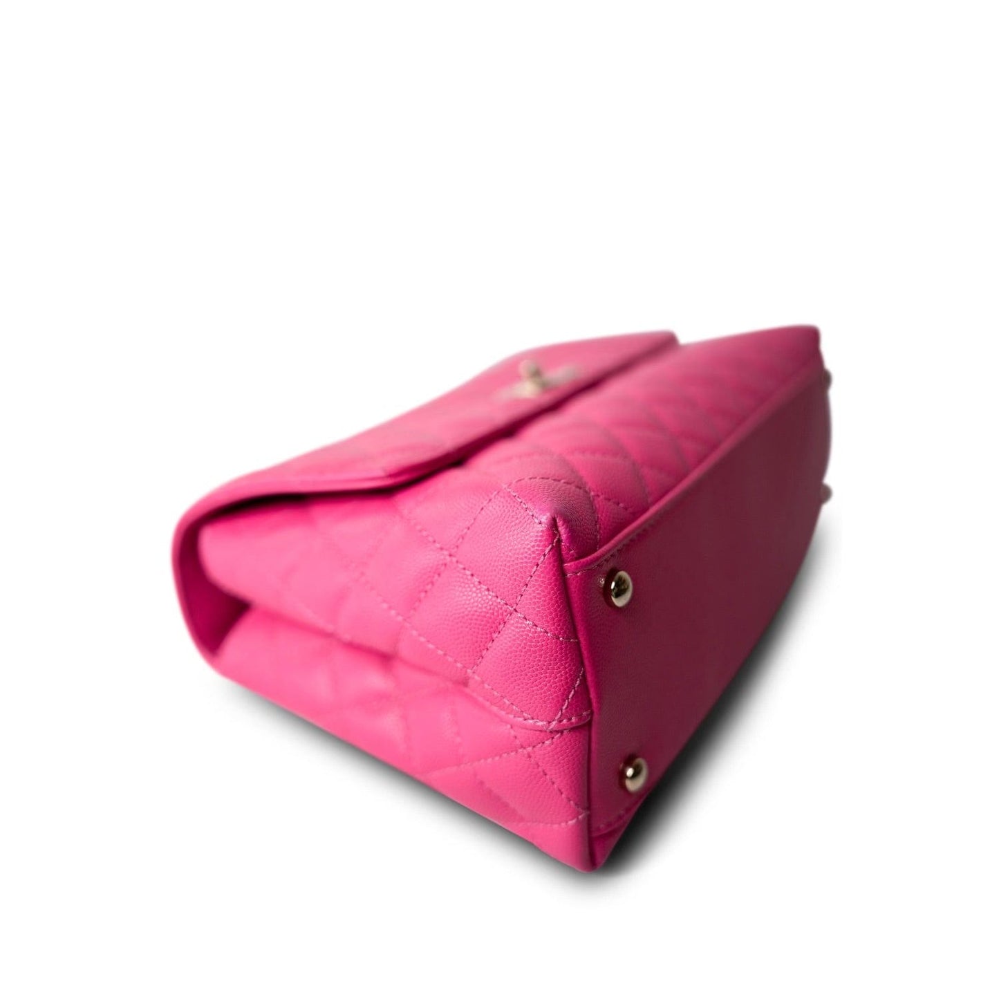 Pink Caviar Quilted Coco Handle Medium Light Gold Hardware