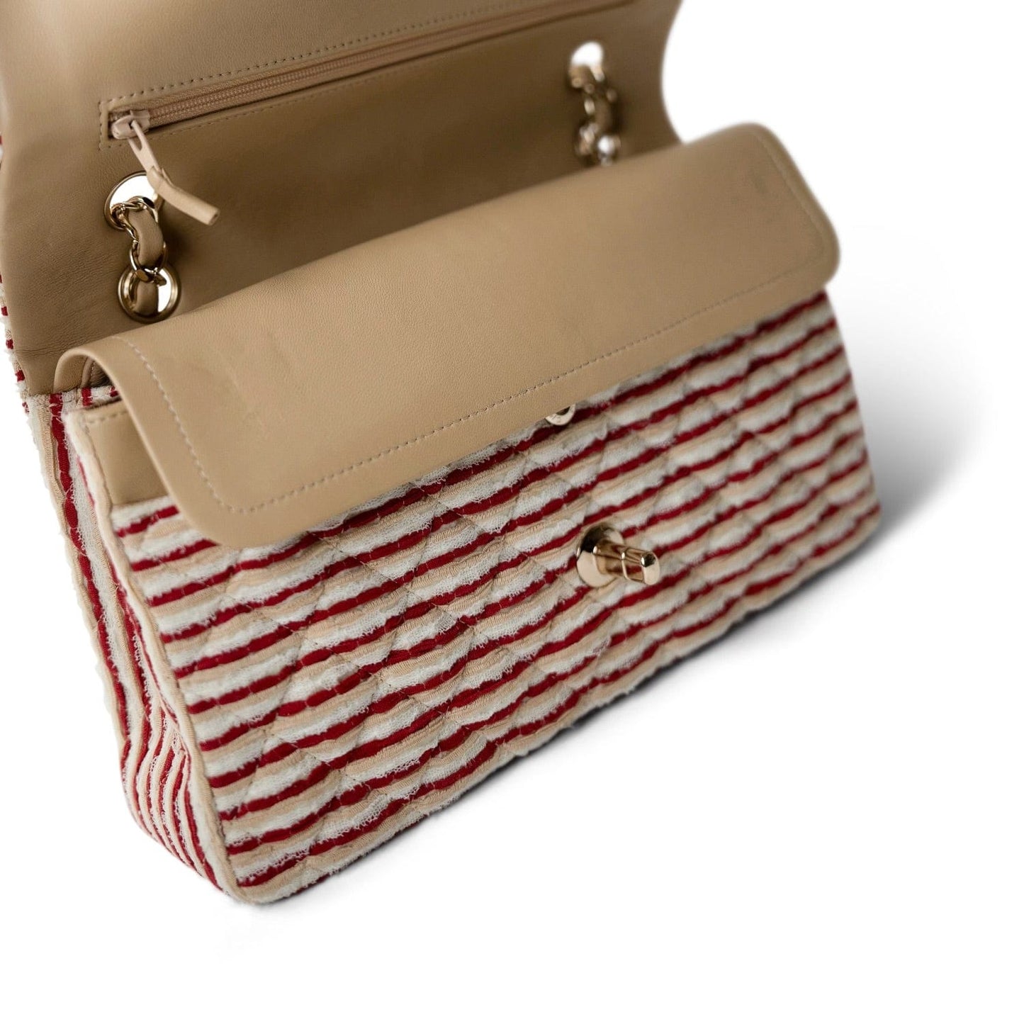 Red Striped Jersey Coco Sailor Flap Bag LGHW