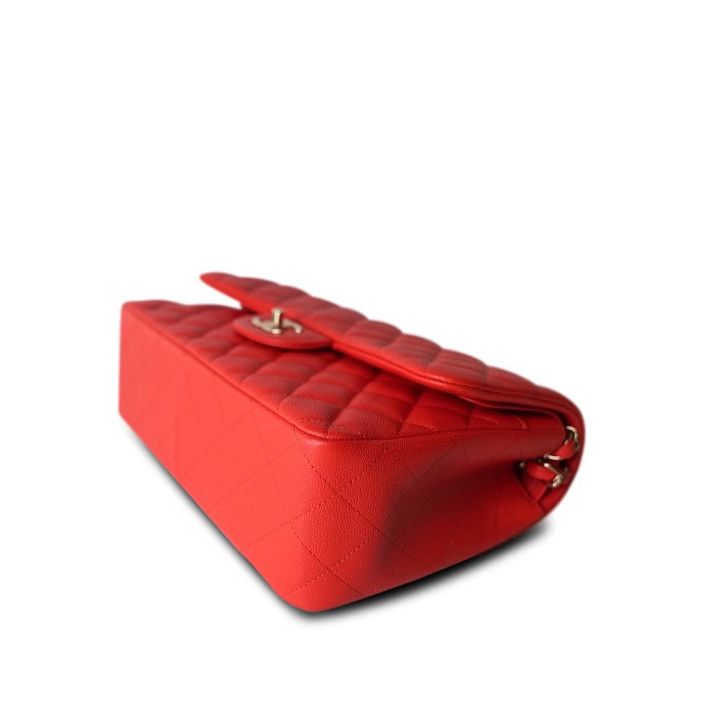 19C Red Caviar Quilted Classic Flap Jumbo LGHW