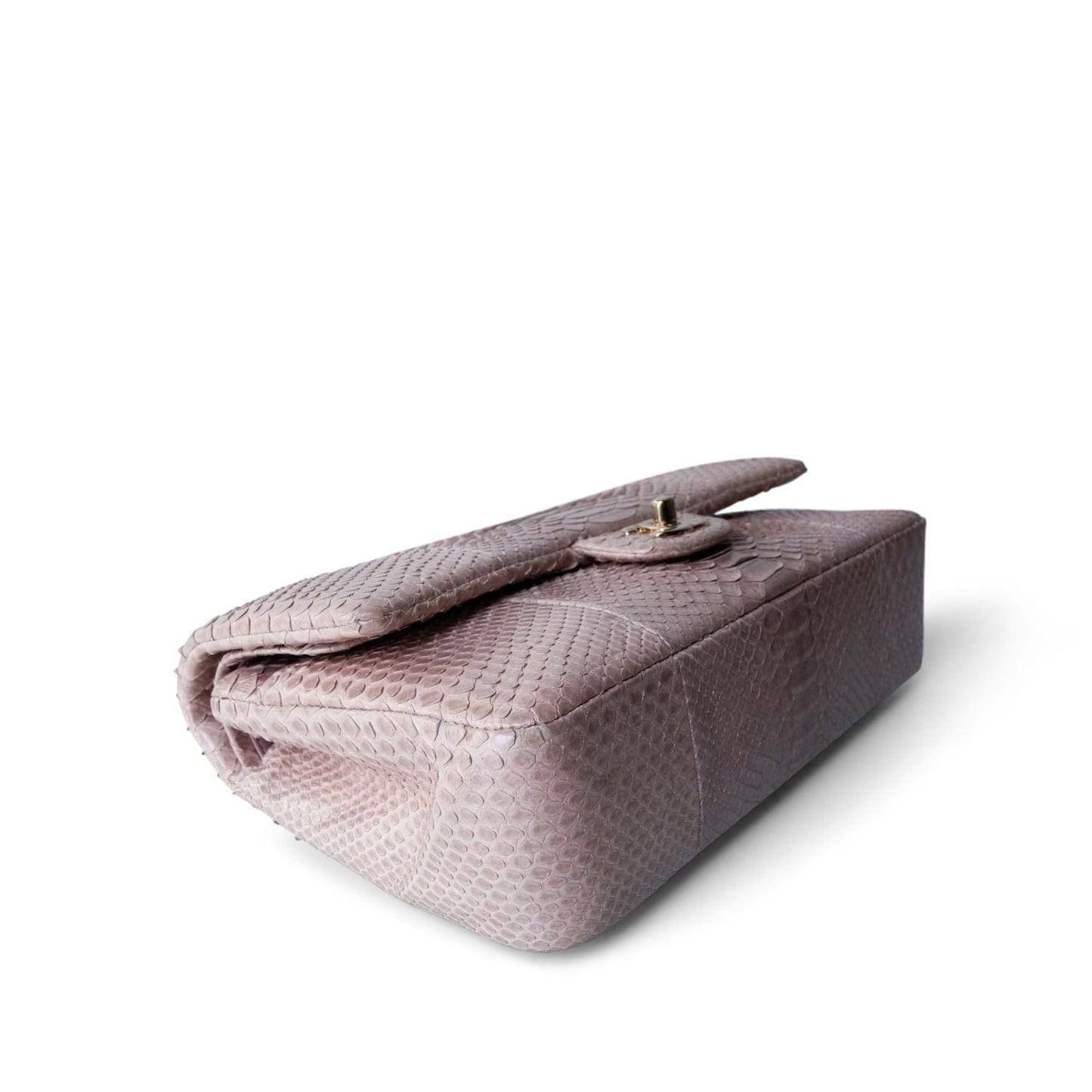 Iridescent Light Pink Python Medium Classic Double Flap LGHW