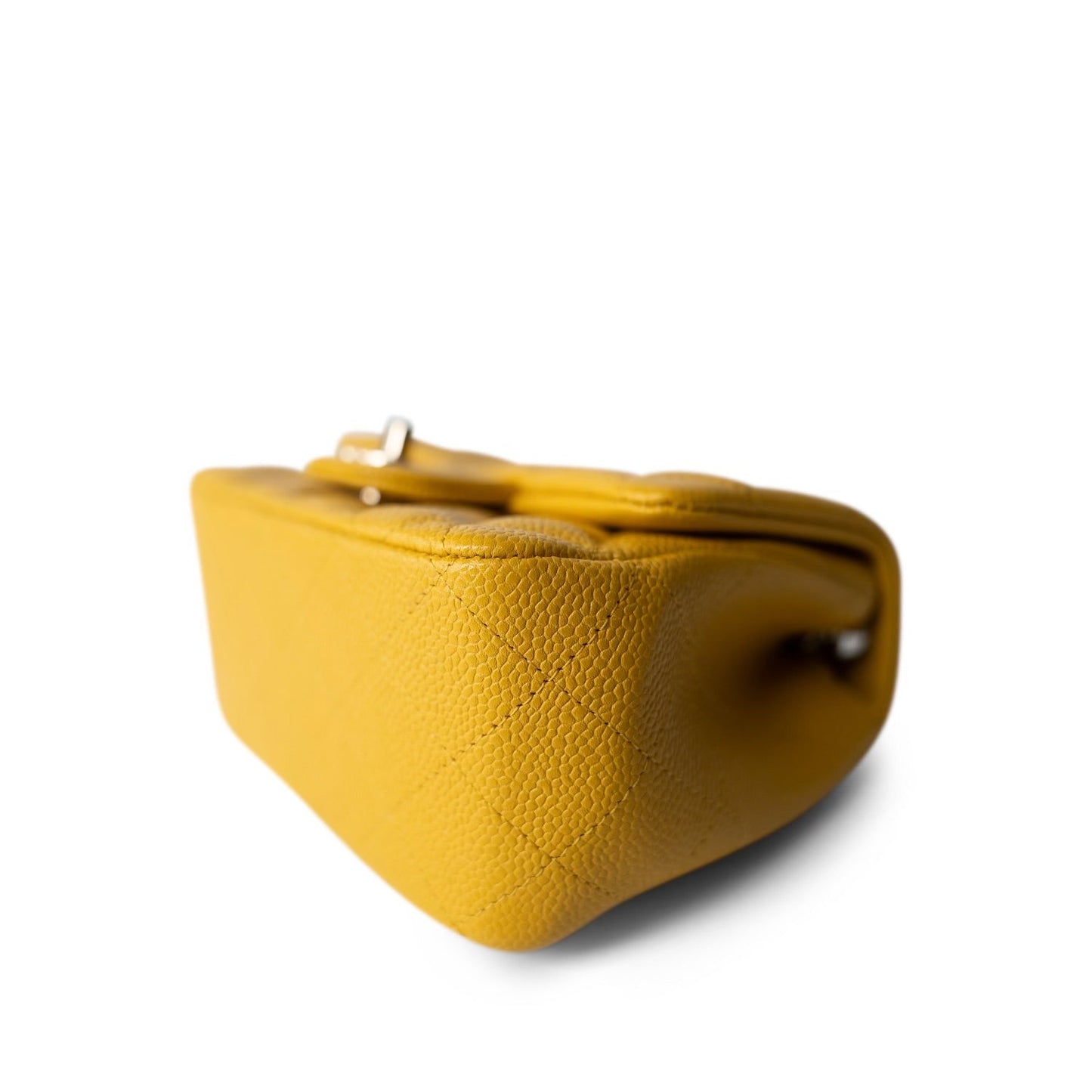 18S Yellow Caviar Quilted Mini Square Flap LGHW