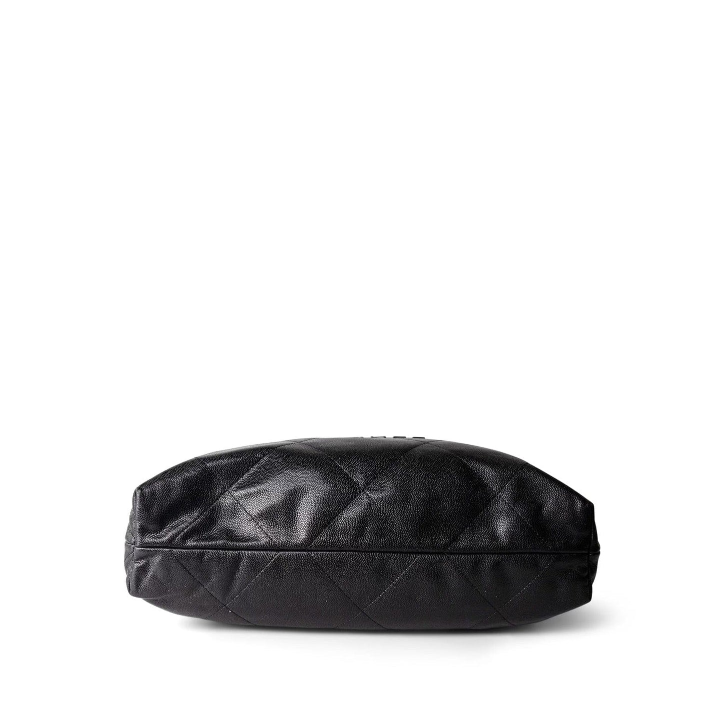 23K Black Caviar Quilted 22 Hobo Drawstring Bag Medium Aged Gold