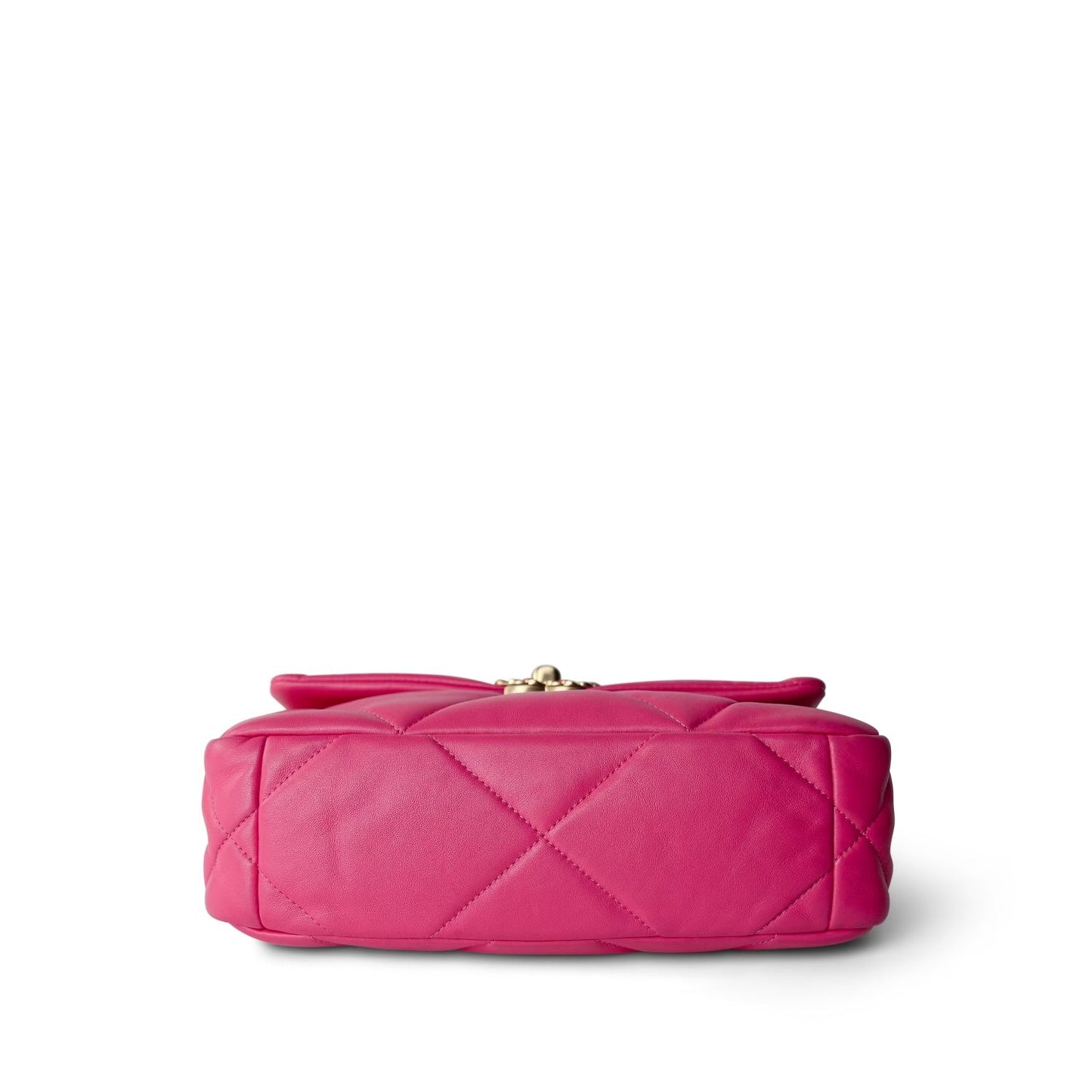 22P Pink Lambskin Quilted 19 Flap Small
