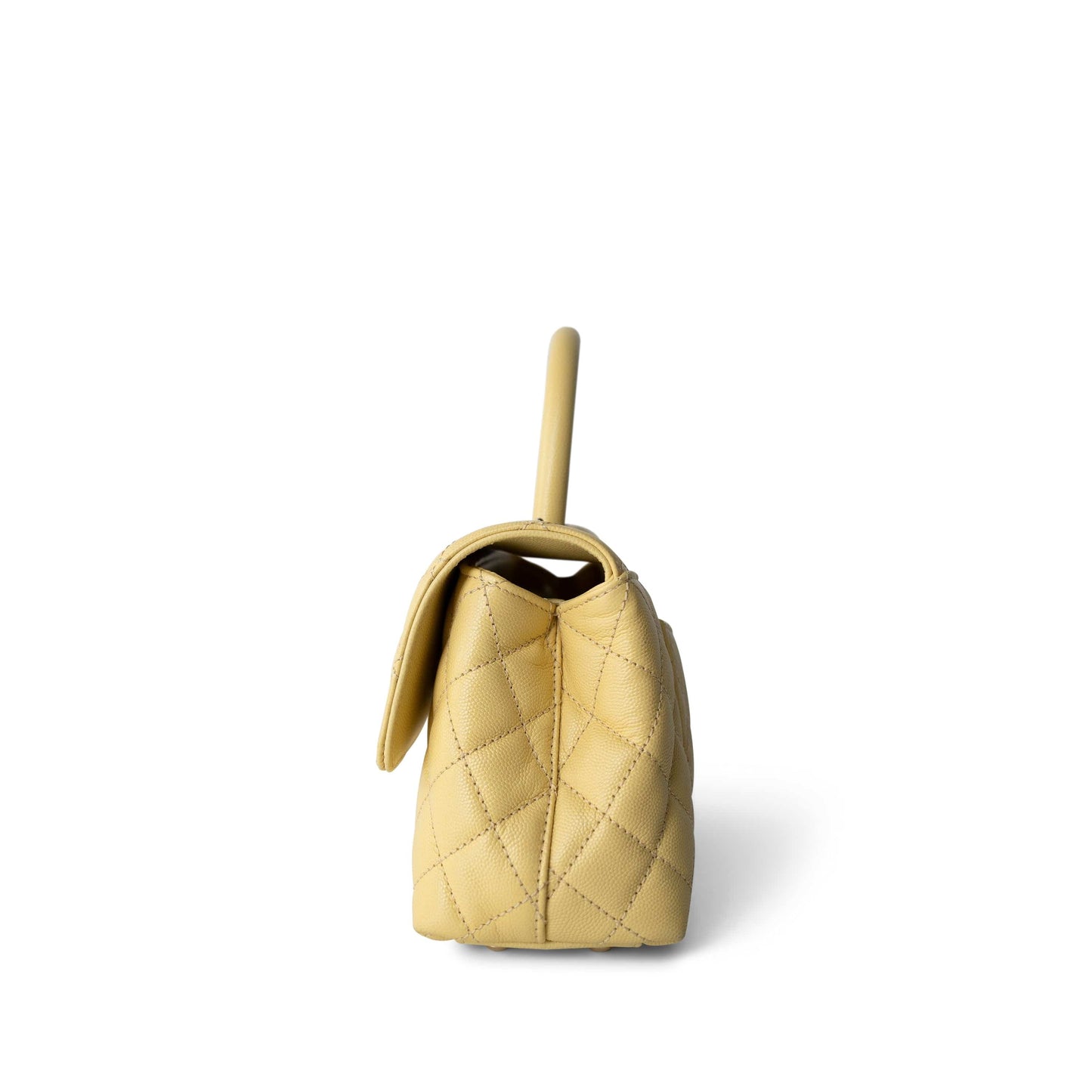 22P Light Yellow Caviar Quilted Coco Handle Small (Old Mini) Light Gold Hardware