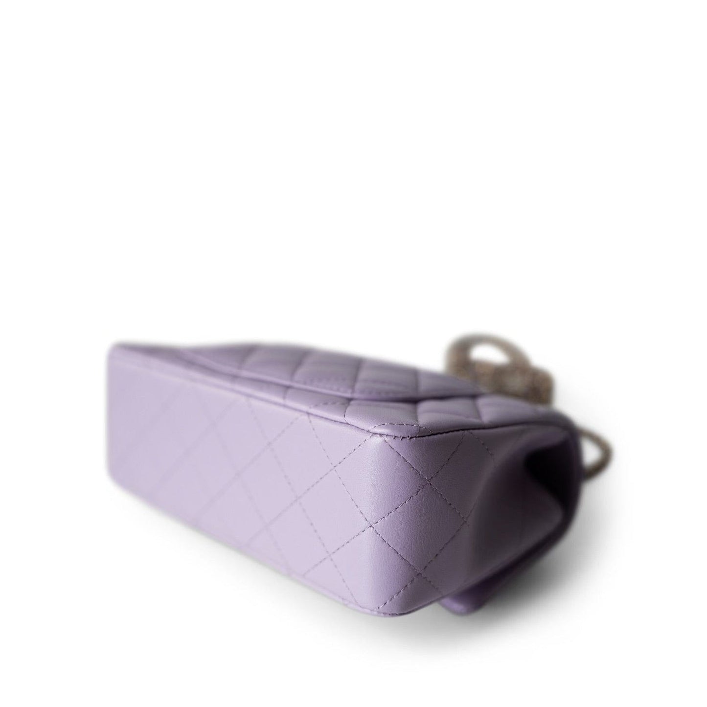 24P Lavender Lambskin Mini Top Handle Light Gold Hardware