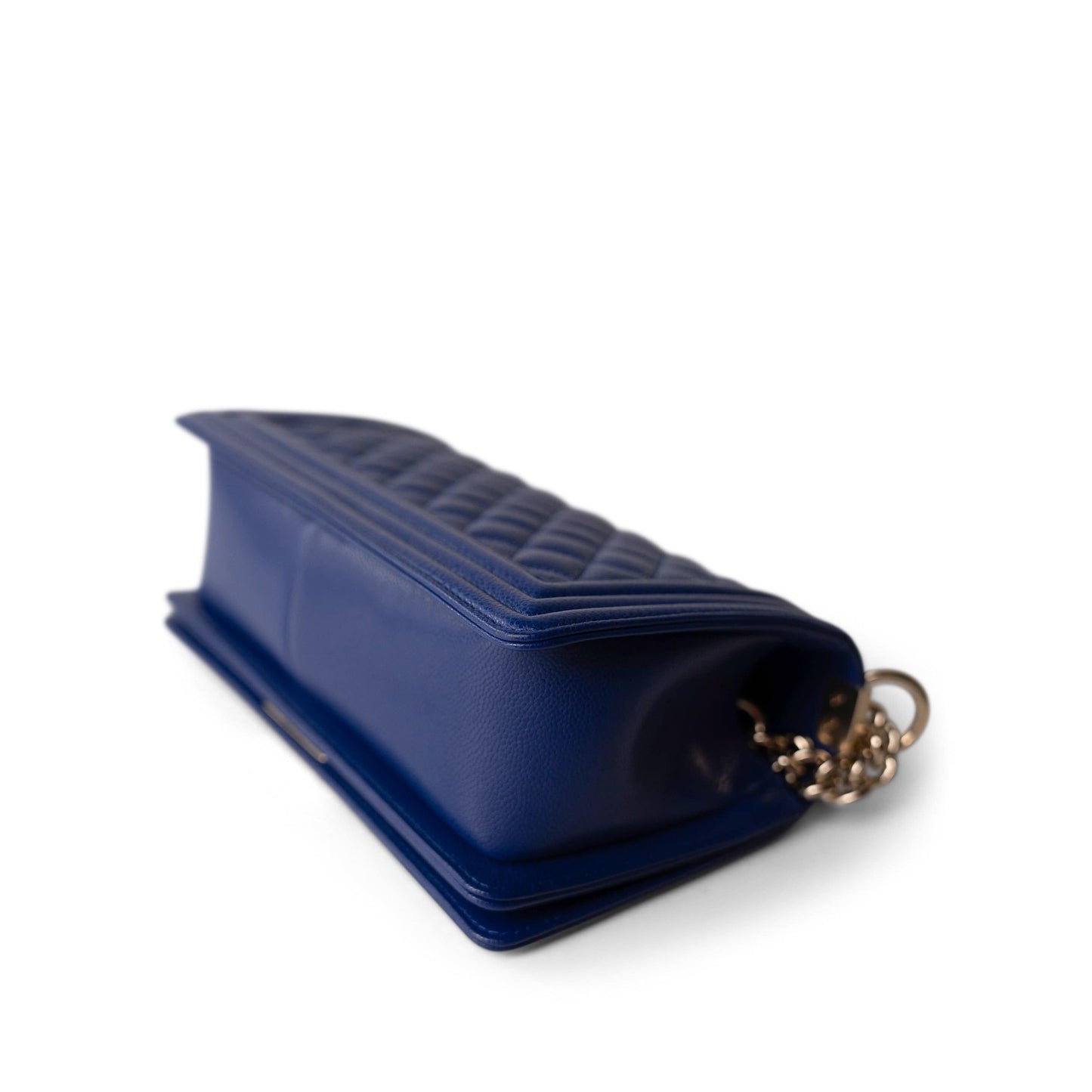 Blue Caviar Quilted Boy Bag Medium Light Gold Hardware