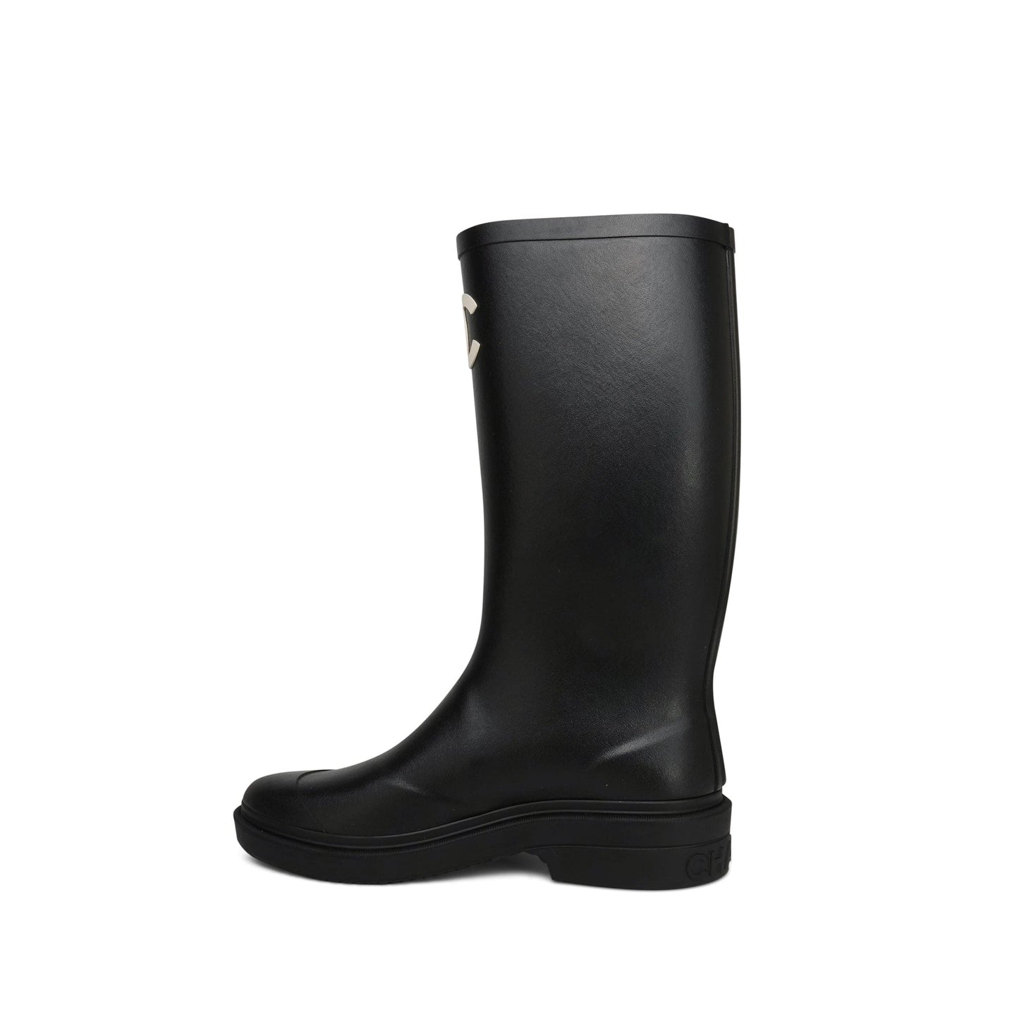 Black Caoutchouk CC High Boots Size 37