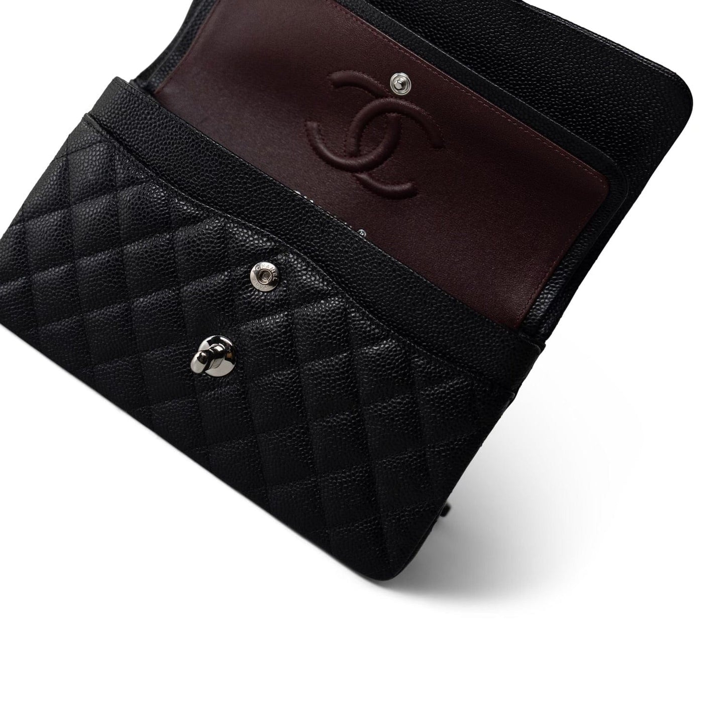 Black Caviar Quilted Classic Flap Small SHW