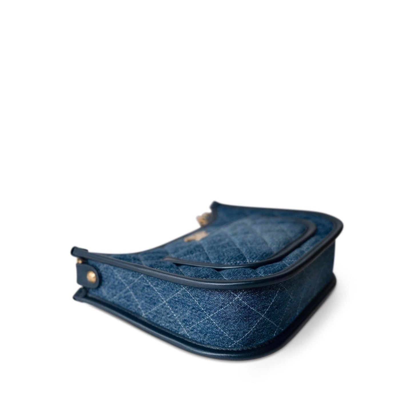 24S Denim Hobo Bag Aged Gold Hardware