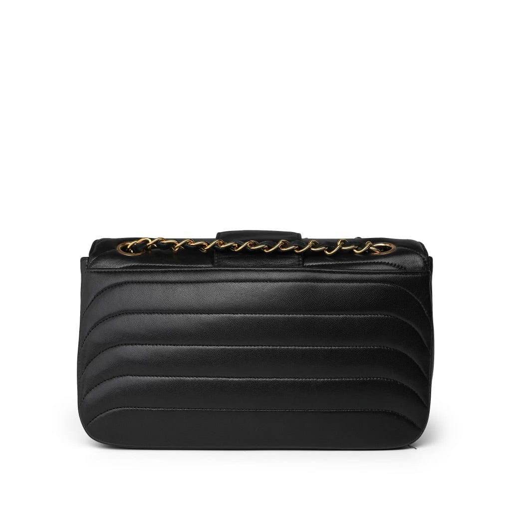 Black Horizontal Mademoiselle Multi Flap Bag GHW