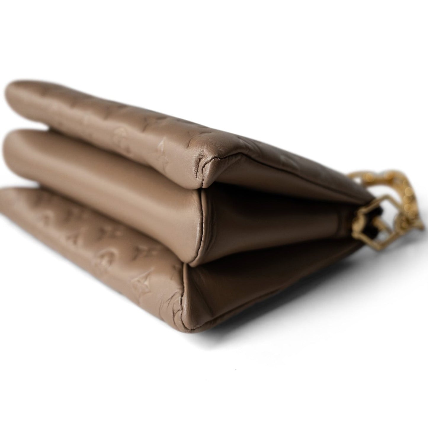 Louis Vuitton Lambskin Embossed Coussin PM Camel