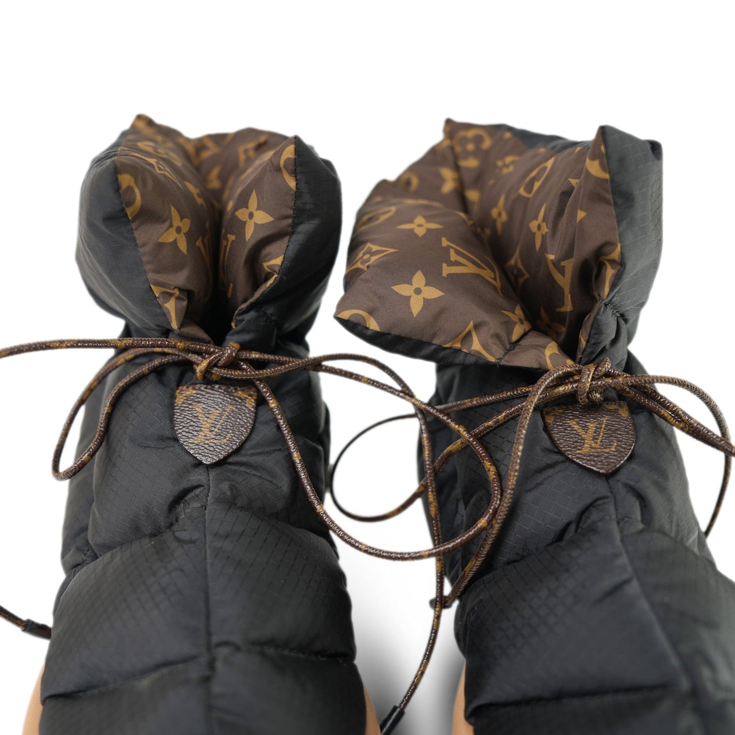 Louis Vuitton Ankle Comfort Black Water Repellent Nylon Monogram Boots/Booties