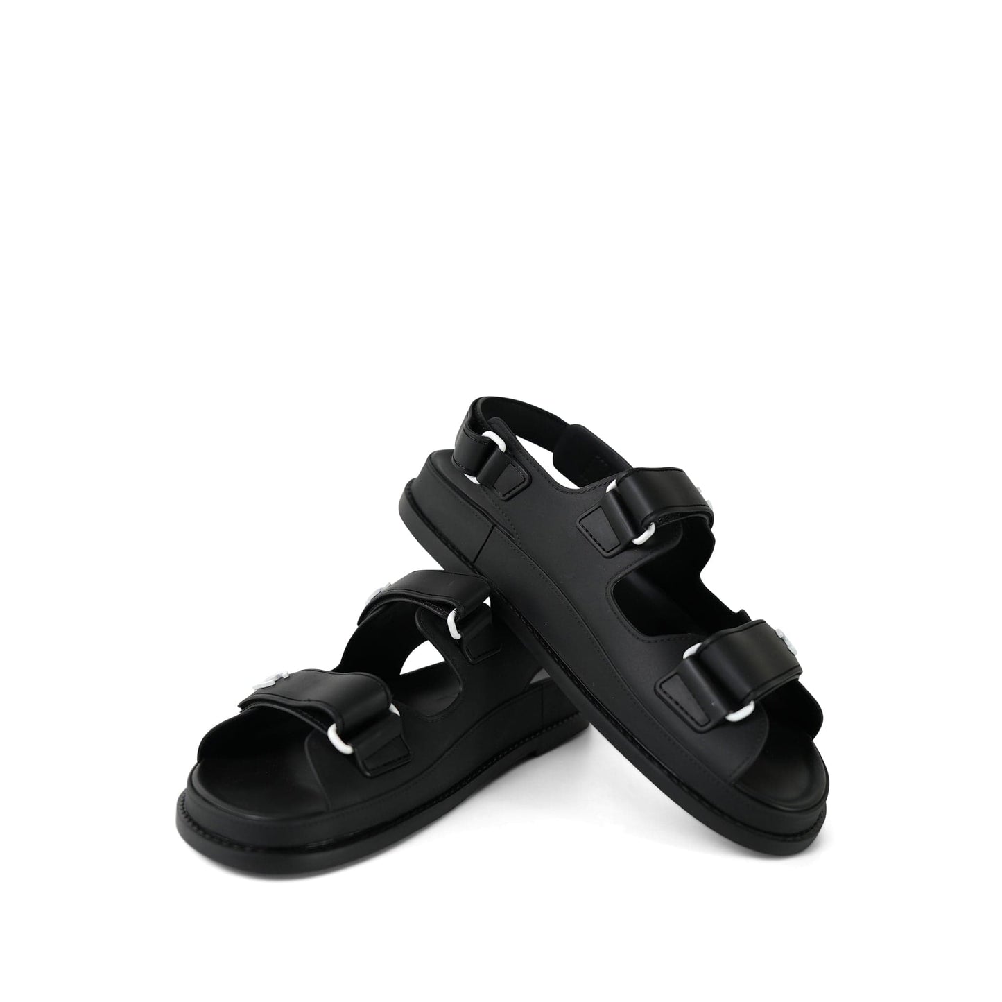 20C Black Rubber CC Velcro Strap Sandals Size 40