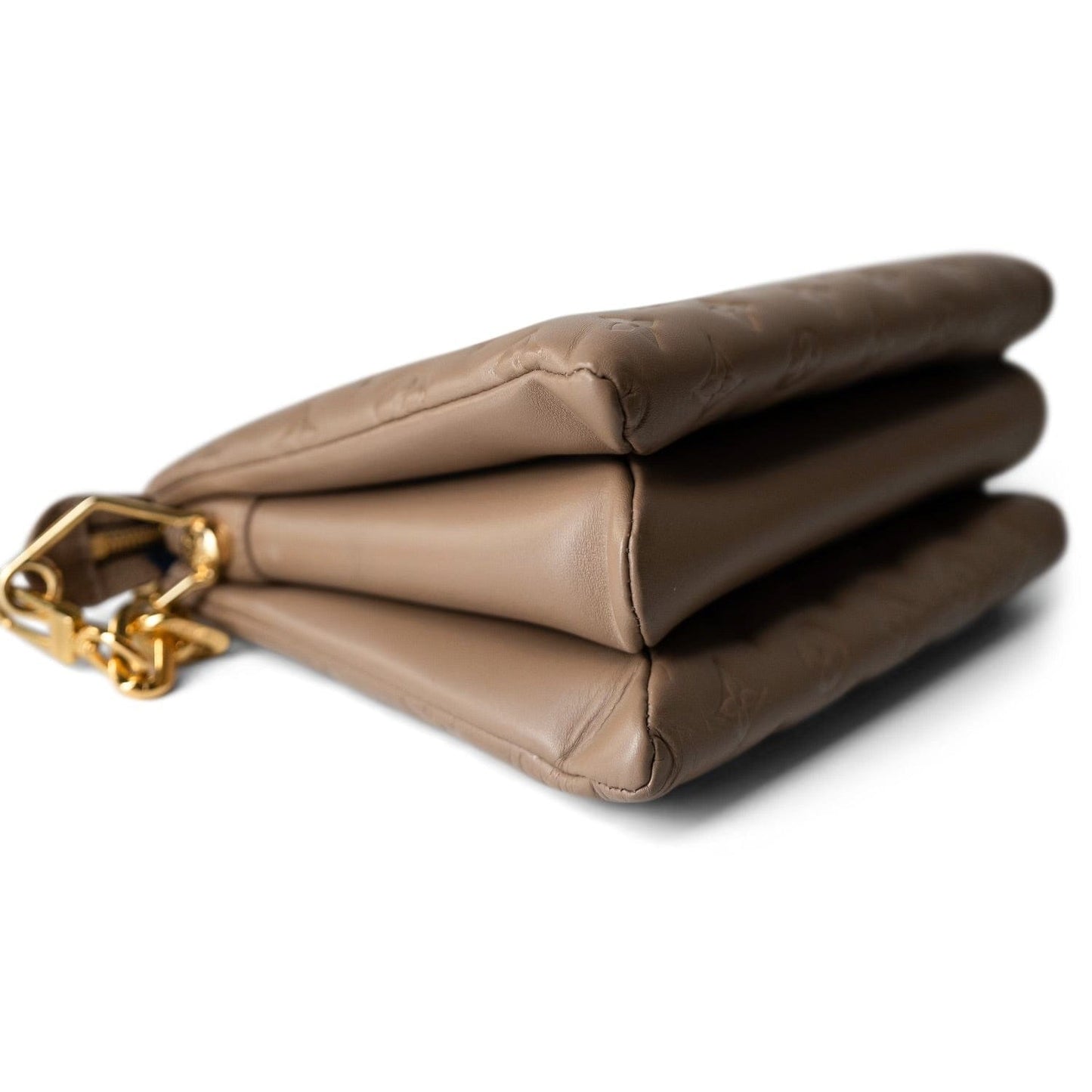 Louis Vuitton Lambskin Embossed Coussin PM Camel