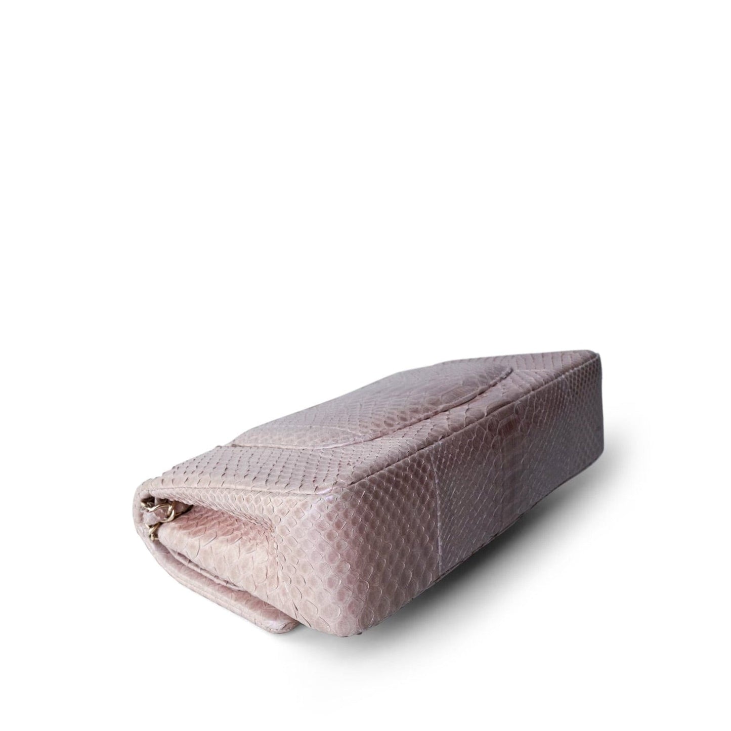 Iridescent Light Pink Python Medium Classic Double Flap LGHW