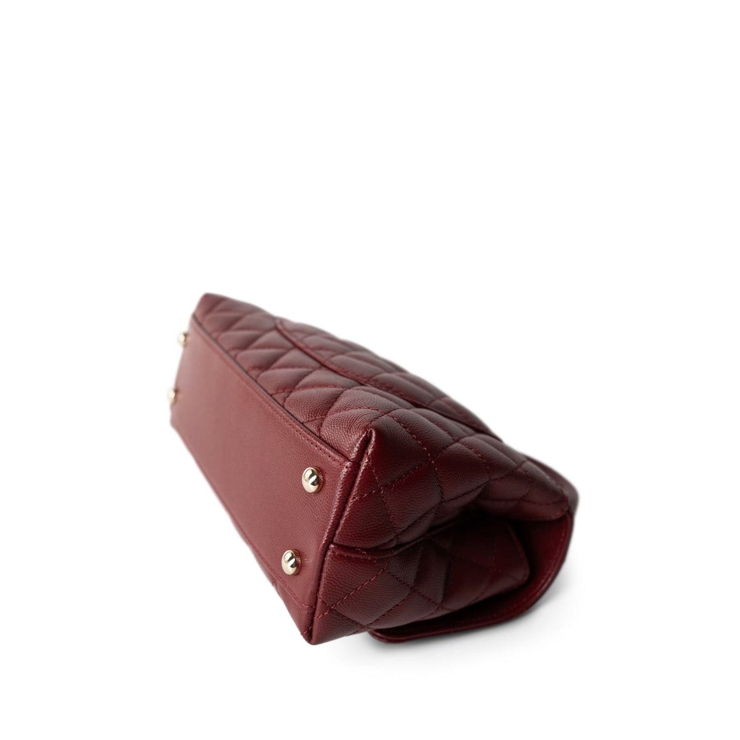 21A Burgundy Caviar Quilted Coco Handle Small LGHW
