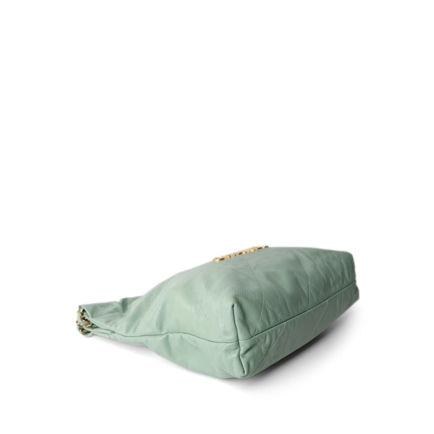 23P Light Green Calfskin Quilted 22 Hobo Bag Small