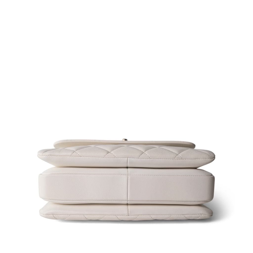 22S White Lambskin Quilted Trendy CC Small LGHW