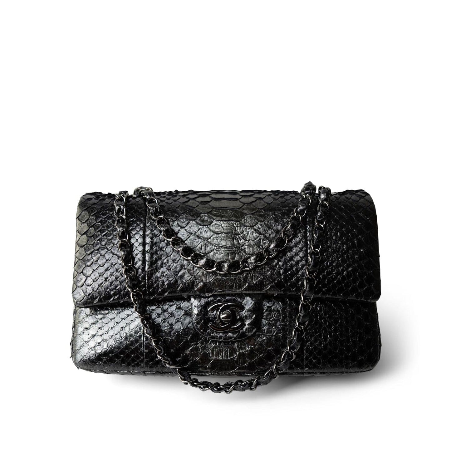 Metallic Python Medium Classic Double Flap