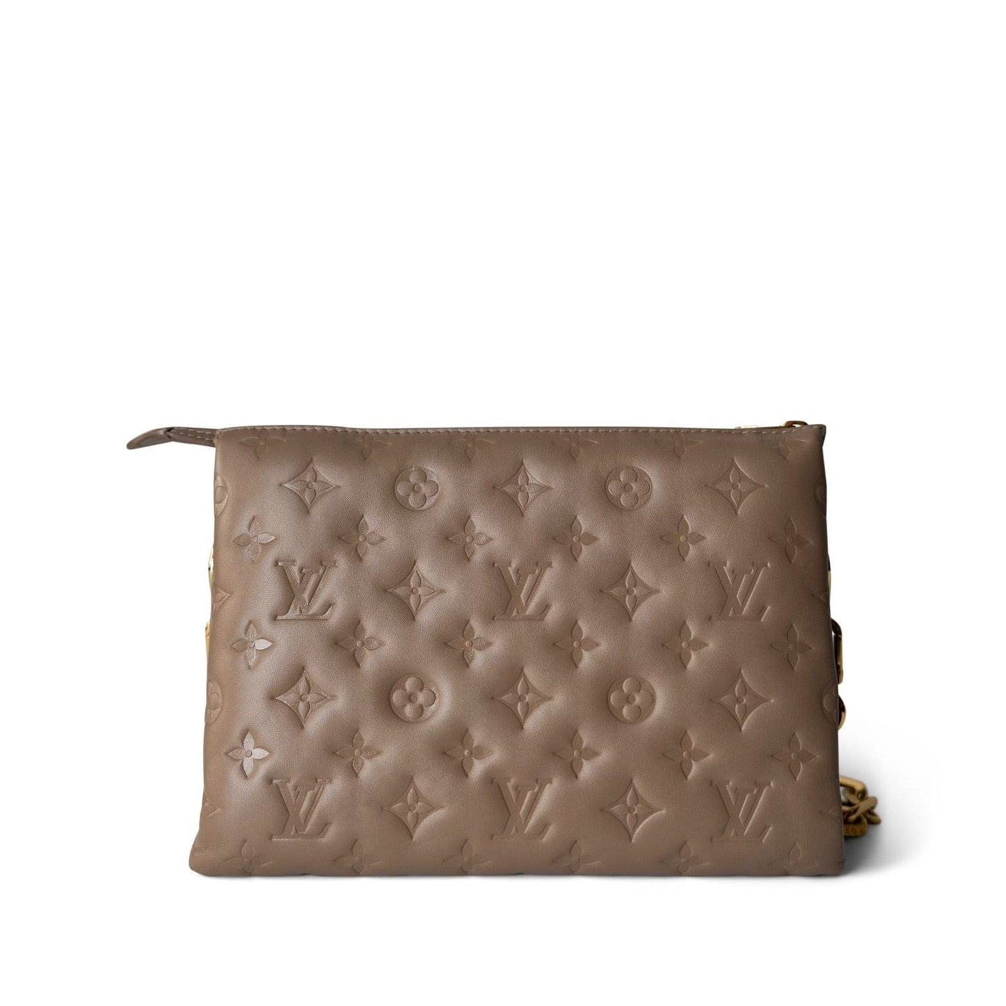 Louis Vuitton Lambskin Embossed Coussin PM Camel