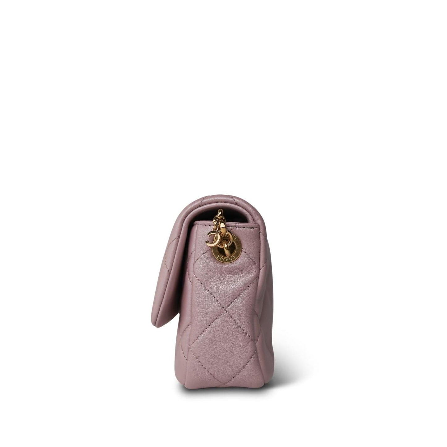 24P Pearly Pink Charm Single Flap Aged Gold Hardware