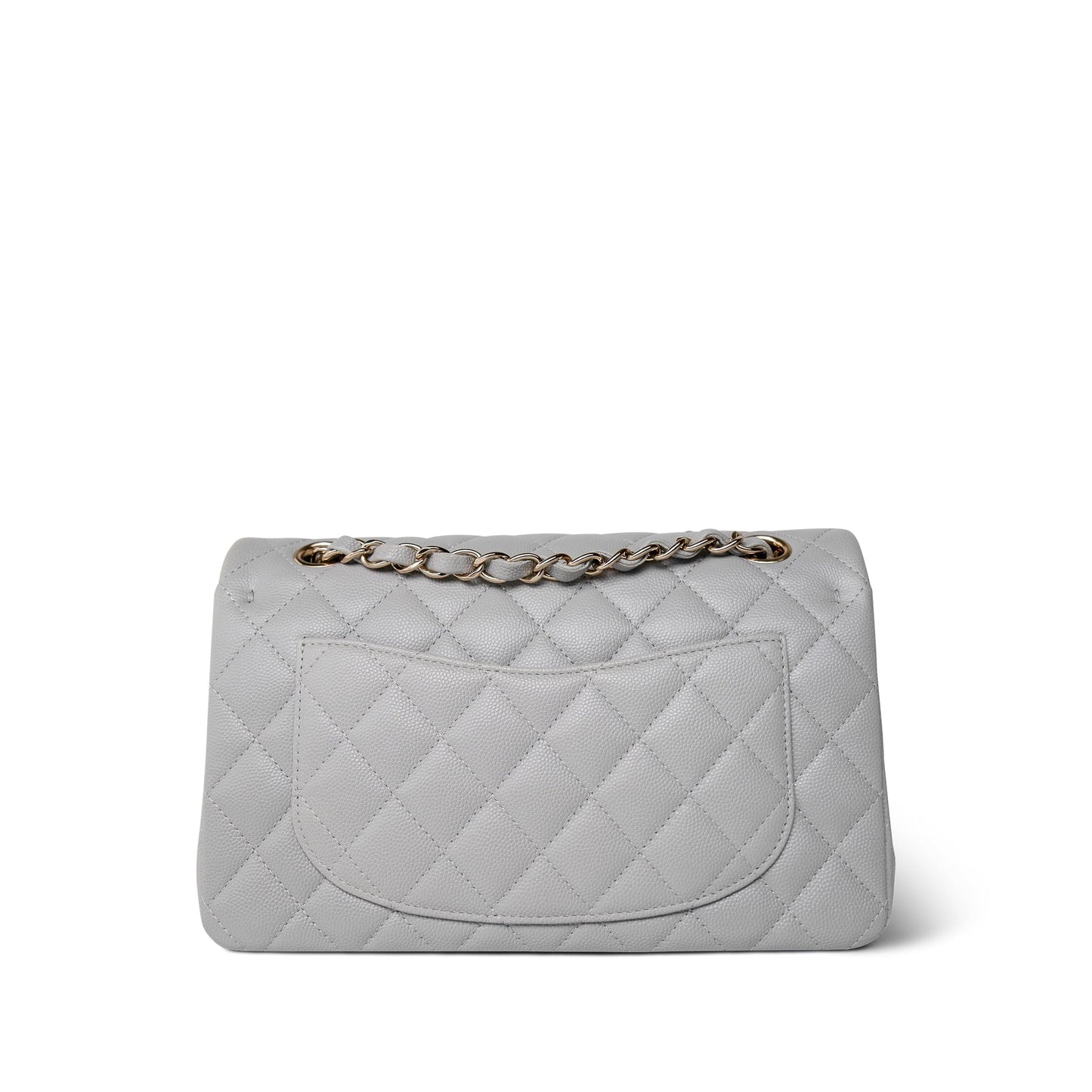 21A Grey Caviar Quilted Classic Flap Small Light Gold Hardware