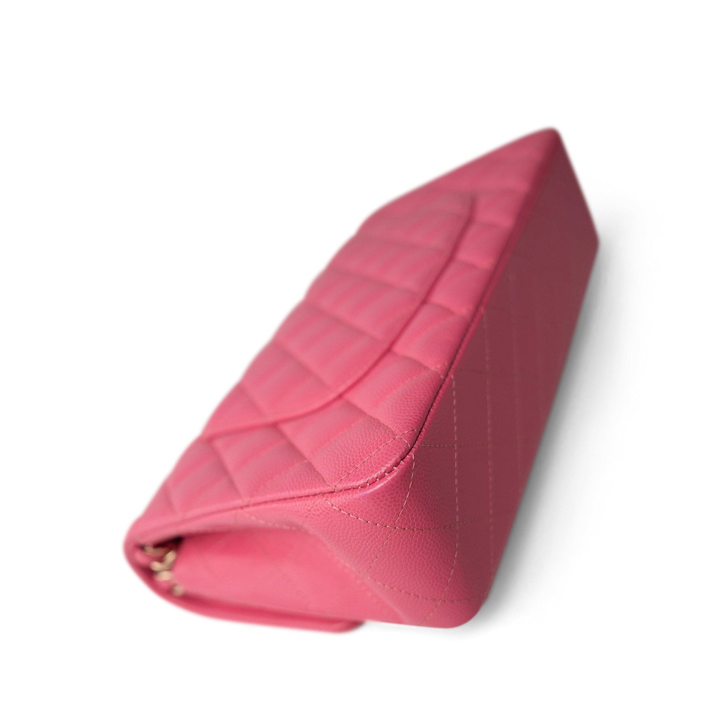 19C Pink Caviar Quilted Classic Flap Medium