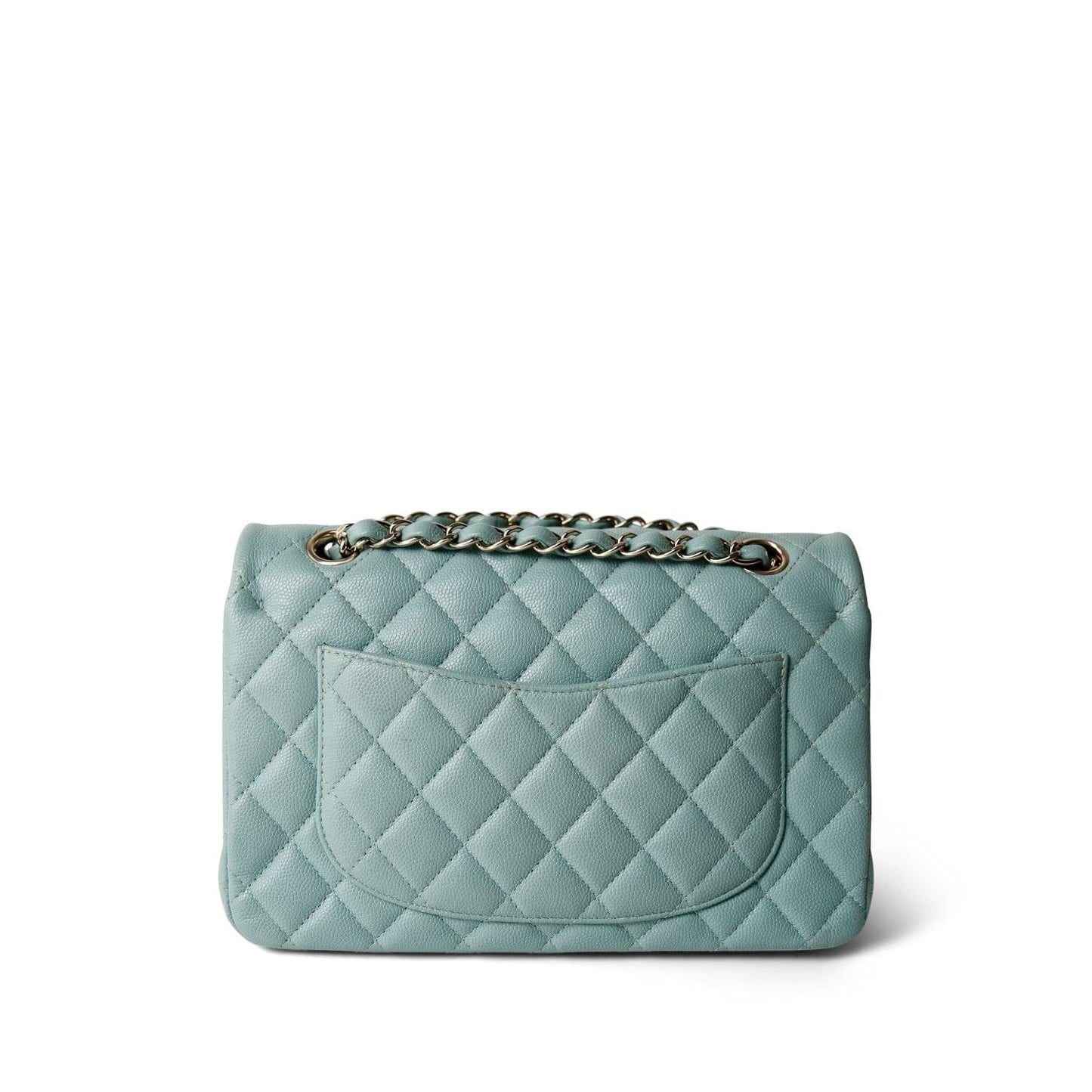 Tiffany Blue Caviar Quilted Classic Flap Small Light Gold Hardware