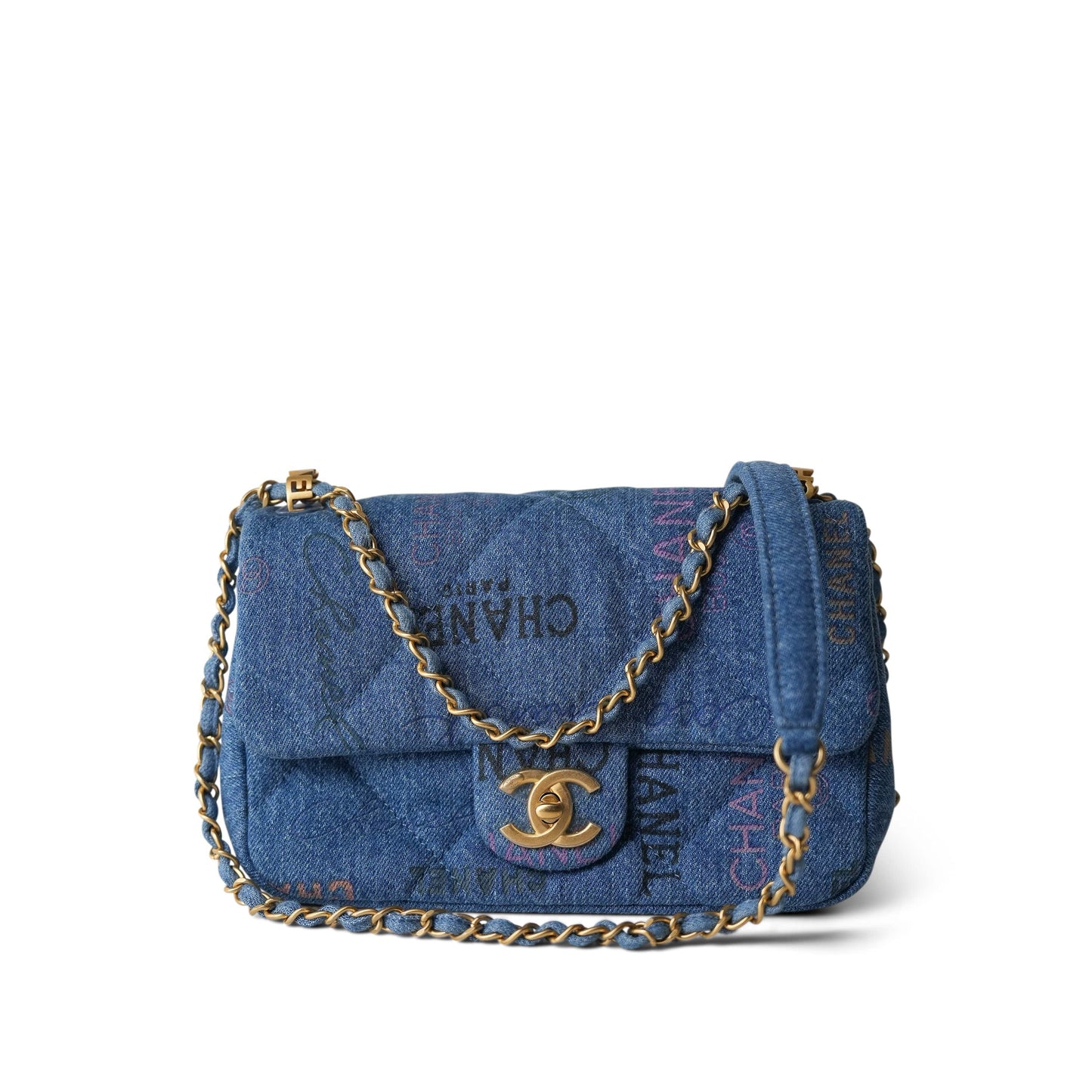 22P Denim Quilted Single Flap Small AGHW
