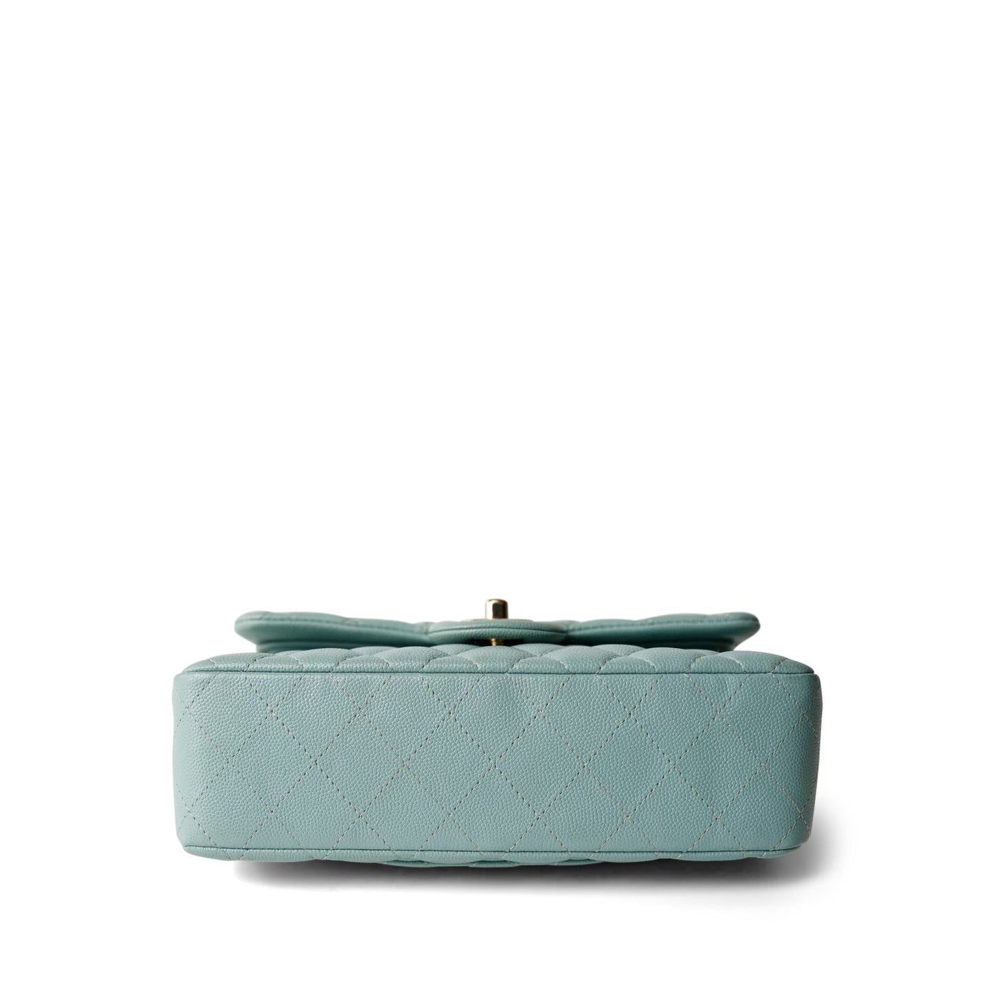 Tiffany Blue Caviar Quilted Classic Flap Small Light Gold Hardware