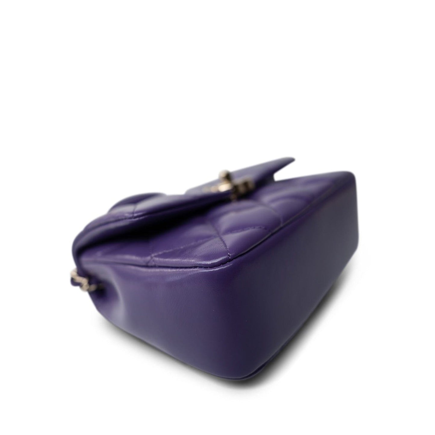24C Purple Shiny Lambskin Coco Trip Flap Bag LGHW