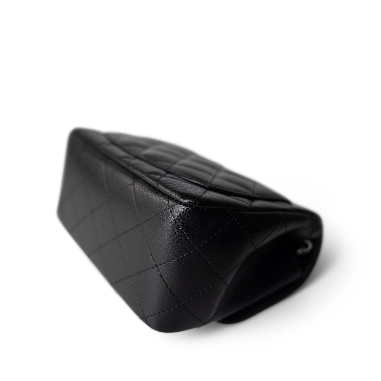 Black Caviar Quilted Mini Square Flap SHW