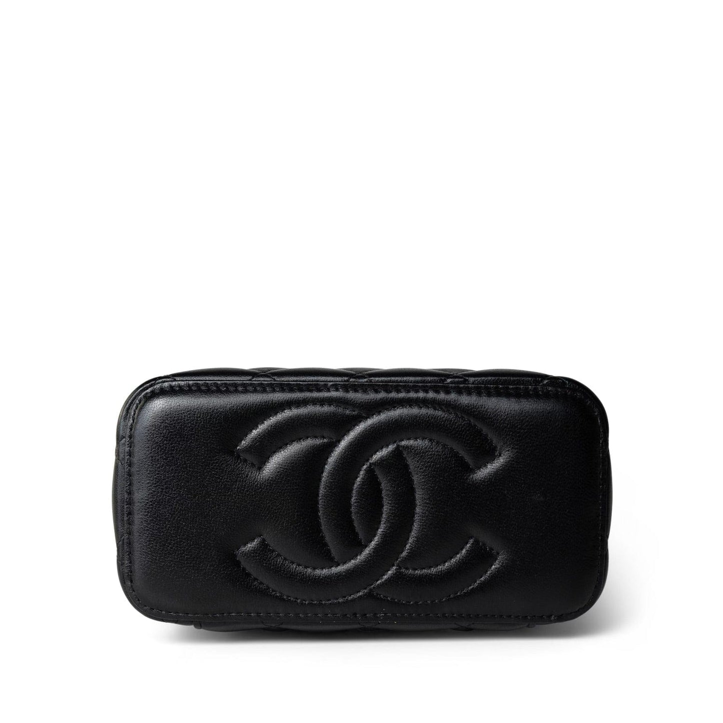 Black Vanity with Handle Lambskin Quilted LGHW